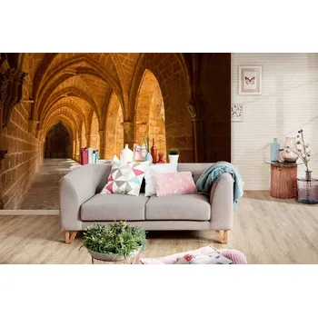 Fototapeta DIMEX | Samolepicí vliesová fototapeta na zeď Klášter Monasterio de Piedra MA-5-1184 | 375 x 250 cm | béžová, hnědá, šedá + Samolepicí vliesová fototapeta na stěnu DIMEX Klášter Monasterio de Piedra MA51184 v rozměru 375 x 250 cm