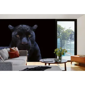 Fototapeta DIMEX | Samolepicí vliesová fototapeta na zeď Černý panter MA-5-0547 | 375 x 250 cm | modrá, černá + Samolepicí vliesová fototapeta na stěnu DIMEX Černý panter MA50547 v rozměru 375 x 250 cm