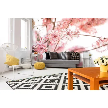 Fototapeta DIMEX | Samolepicí vliesová fototapeta na zeď Strom přání MA-5-1367 | 375 x 250 cm | bílá, růžová + Samolepicí vliesová fototapeta na stěnu DIMEX Strom přání MA51367 v rozměru 375 x 250 cm