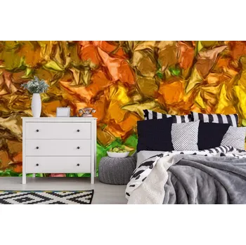 Fototapeta DIMEX | Samolepicí vliesová fototapeta na zeď Abstraktní impresionismus MA-5-2027 | 375 x 250 cm | zelená, žlutá, oranžová + Samolepicí vliesová fototapeta na stěnu DIMEX Abstraktní impresionismus MA52027 v rozměru 375 x 250 cm