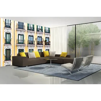 Fototapeta DIMEX | Samolepicí vliesová fototapeta na zeď Centrum Madridu MA-5-0799 | 375 x 250 cm | zelená, bílá, žlutá + Samolepicí vliesová fototapeta na stěnu DIMEX Centrum Madridu MA50799 v rozměru 375 x 250 cm