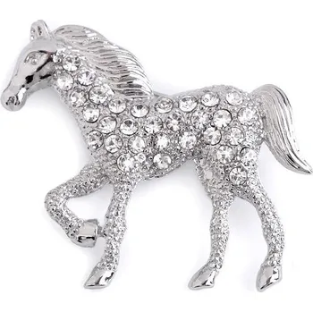 Brož Brož s broušenými kamínky kočka, kůň Balení: 1 ks, Varianta: 2 crystal kůň - 8591149520709