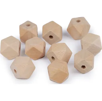 Korálek Dřevěné korálky nelakované 15x15 mm Balení: 10 ks, Varianta: přírodní - 8591149872402