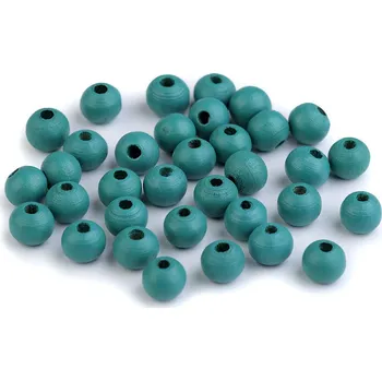 Korálek Dřevěné korálky Ø8 mm Balení: 20 g, Varianta: 38 zelený tyrkys - 8591149709159
