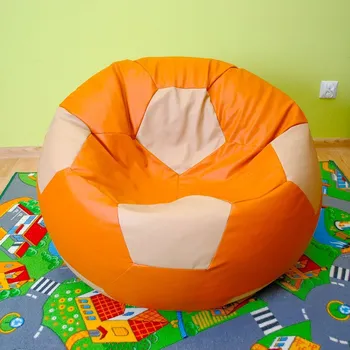 Taburet Sedací vak - míč 70 cm - světleoranžová + tmavěbéžová