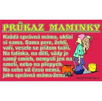 Žertovný předmět Průkaz Průkaz maminky