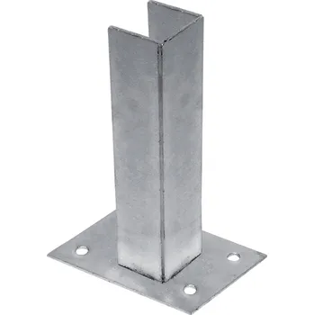 Příslušenství pro plot PILECKÝ s.r.o. - Patka Zn k montáži sloupku 60 × 60 mm pro branky/brány na betonový základ
