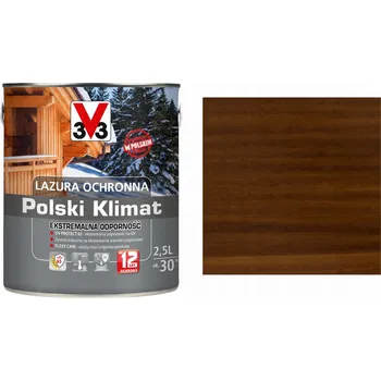 barva a nátěr na dřevo Lazura s voskem V33 2,5 l hnědá satén