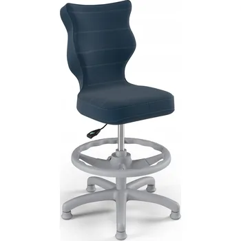 Křeslo OTOČNÉ KŘESLO PRO DĚTI Židle s podnožkou Petit MODRÉ Samet r.3