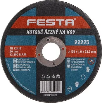 Řezný kotouč Akce ihned Kotouč řezný FESTA na kov 125x1.0x22.2mm