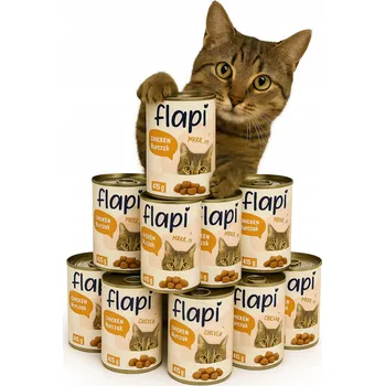 Krmivo pro kočku MOKRÉ KRMIVO PRO KOČKY S KUŘECÍM MASEM V OMÁČCE KOMPLETNÍ 10 X 415 G FLAPI
