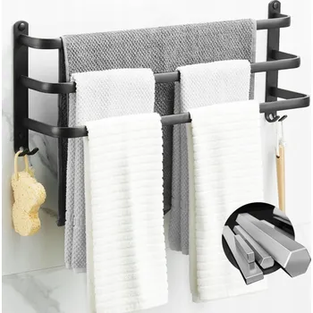 Držák na ručník Nástěnný věšák na ručníky do koupelny LOFT 40 cm Černá