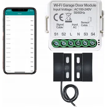 IP kamera WIFI ovladač garážových vrat a vjezdové brány Tuya + senzor zavření