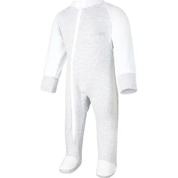 Kojenecký overall Little Angel Overal tenký DR Outlast® - pruh bílošedý melír/bílá Velikost: 68
