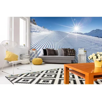 Fototapeta DIMEX | Samolepicí vliesová fototapeta na zeď Lyžařský svah MA-5-1936 | 375 x 250 cm | modrá, bílá + Samolepicí vliesová fototapeta na stěnu DIMEX Lyžařský svah MA51936 v rozměru 375 x 250 cm