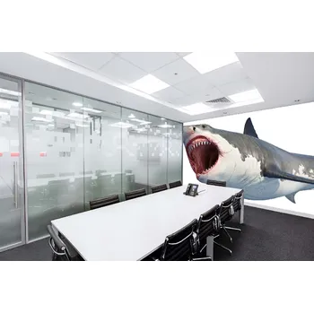 Fototapeta DIMEX | Samolepicí vliesová fototapeta na zeď Žralok bílý MA-5-0535 | 375 x 250 cm | červená, bílá, šedá + Samolepicí vliesová fototapeta na stěnu DIMEX Žralok bílý MA50535 v rozměru 375 x 250 cm