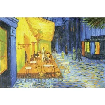 Fototapeta DIMEX | Samolepicí vliesová fototapeta na zeď Terasa kavárny od Vincenta van Gogha MA-5-0251 | 375 x 250 cm | modrá, žlutá, hnědá + Samolepicí vliesová fototapeta na stěnu DIMEX Terasa kavárny od Vincenta van Gogha MA50251 v rozměru 375 x 250 cm