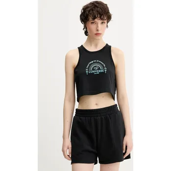 Bavlněný top Converse černá barva, 10027755-A01 10027755.A01 99X, vel. XL