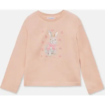 Dívčí tričko Bavlněné tričko s dlouhým rukávem Mayoral 4009.6J.Mini.9BYA růžová 30X, vel. 122