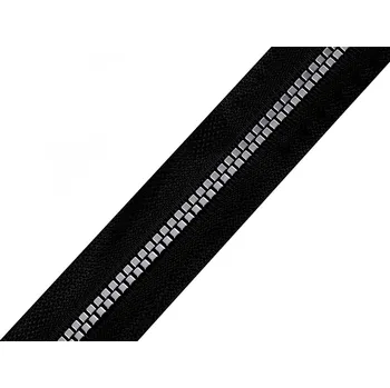 Zip Zip kostěný No 5 kostičky metráž Balení: 1 m, Varianta: 1 (322) černá stříbrná - 8591149826252