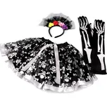 Karnevalový kostým - halloween, kostra Balení: 1 sada, Varianta: černá - 8596475483193