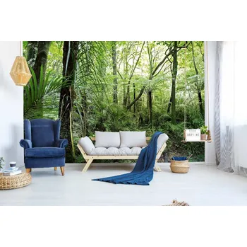 Fototapeta DIMEX | Samolepicí vliesová fototapeta na zeď Tropická vegetace MA-5-1599 | 375 x 250 cm | zelená, hnědá + Samolepicí vliesová fototapeta na stěnu DIMEX Tropická vegetace MA51599 v rozměru 375 x 250 cm