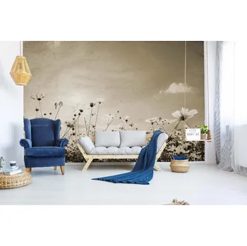 Fototapeta DIMEX | Samolepicí vliesová fototapeta na zeď Vintage krajina MA-5-2012 | 375 x 250 cm | modrá, žlutá, růžová + Samolepicí vliesová fototapeta na stěnu DIMEX Vintage krajina MA52012 v rozměru 375 x 250 cm