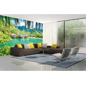 Fototapeta DIMEX | Samolepicí vliesová fototapeta na zeď Ostrov Morea II MA-5-1930 | 375 x 250 cm | zelená, modrá, šedá + Samolepicí vliesová fototapeta na stěnu DIMEX Ostrov Morea II MA51930 v rozměru 375 x 250 cm