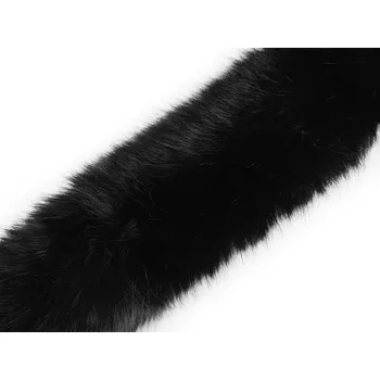 Našívací oděvní / dekorační kožešina plochá šíře 9 cm Balení: 1 m, Varianta: 8 černá - 8596475560610