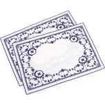 Prostírání textilní vyšívané 32x45 cm Balení: 2 ks, Varianta: 4 (32x45 cm) modrá tmavá - 8596475631884