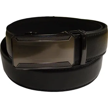 Spona na kravatu Pánský kožený opasek vzor N110 - černý - černá/120 cm