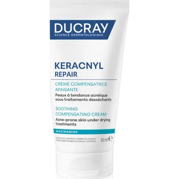 Pleťový krém Ducray Keracnyl Repair Soothing Compensating Cream zklidňující a hydratační krém pro citlivou pleť se sklonem k akné 50 ml