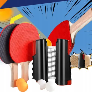 Raketový sport SADA NA STOLNÍ TENIS PING PONG MÍČKY PÁLKY + ROZKLÁDACÍ SÍŤKA