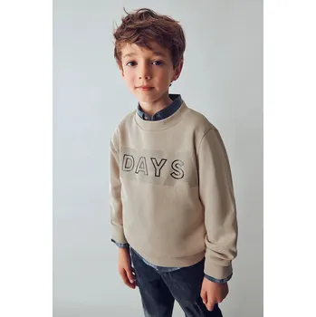 Chlapecká mikina Mikina Mayoral béžová barva, s potiskem, 4406 4406.5D.Mini.9BYA 12X, vel. 116