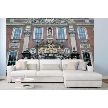 Fototapeta DIMEX | Samolepicí vliesová fototapeta na zeď Radnice MA-5-1106 | 375 x 250 cm | černá, šedá, růžová + Samolepicí vliesová fototapeta na stěnu DIMEX Radnice MA51106 v rozměru 375 x 250 cm