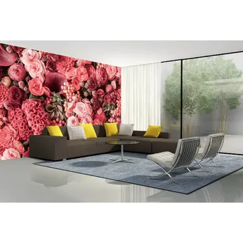 Fototapeta DIMEX | Samolepicí vliesová fototapeta na zeď Kvetoucí léto MA-5-1283 | 375 x 250 cm | červená, růžová + Samolepicí vliesová fototapeta na stěnu DIMEX Kvetoucí léto MA51283 v rozměru 375 x 250 cm