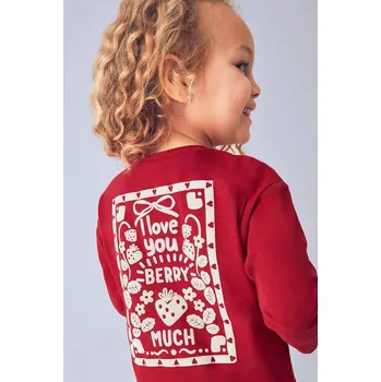 Chlapecké tričko Dětské bavlněné tričko s dlouhým rukávem Mayoral 4005.6C.Mini.9BYA červená 33X, vel. 128
