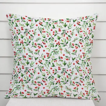 Povlak na dekorativní polštářek Dekorační povlak na polštář TF-111 Jeřabiny na bílém 40 x 40 cm