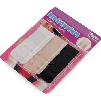 Prodloužení obvodu podprsenky - jednořadé, dvouřadé, sada 3 ks Balení: 1 karta, Varianta: 2 (38 mm) mix - 8596475609777