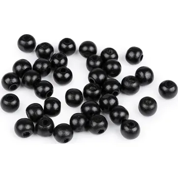 Korálek Dřevěné korálky Ø10 mm Balení: 20 g, Varianta: 18 černá - 8591149668555