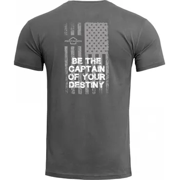 Pentagon® Tactical Pánské tričko Ageron American Flag Pentagon®, Barva: Wolf Grey, Velikost: L