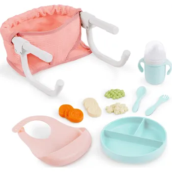 LullaBaby Židlička ke stolu pro panenky s doplňky
