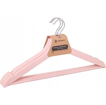 Ramínko Ramínka na šaty 43cm dřevěné, růžové, sada 3ks SPRINGOS URBAN