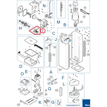 Pohon brány NICE SPAMG087A00A zostava prevodov pre M-BAR