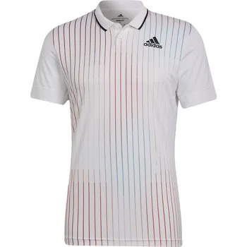 Pánské tričko Pánské tenisové polo tričko Adidas Melbourne M - white/legacy burgundy/sky rush Bílý (S)