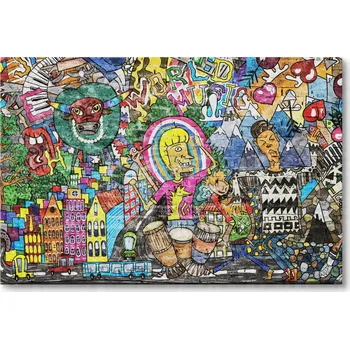 Obraz Obraz na plátně POZADÍ S BAREVNÝM GRAFFITI 70 x 50 cm