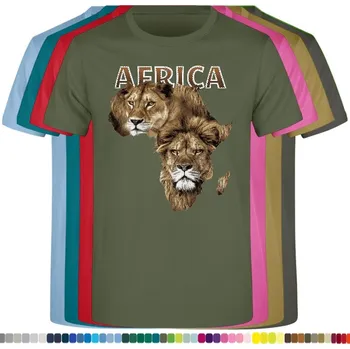 Pánské tričko panske-levne-bavlnene-tricko-digi-potisk-lvi-afrika Barva: Amazonia green - amazonská zelená, velikost: XS