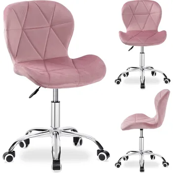 dětská židle Dětská otočná židle SPINER Velvet - růžová