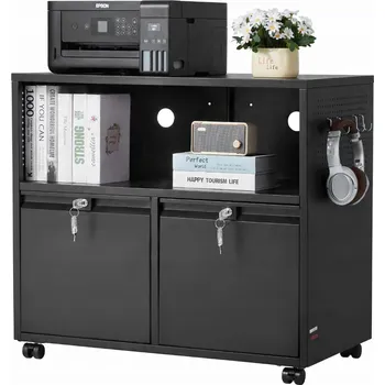 Koupelnový nábytek Skříňka na dokumenty černá 80x43,2x71,5 cm Se 2 Zásuvkami a 1 přihrádkou