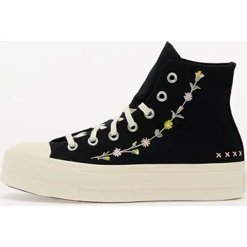 Dámské tenisky Tenisky Converse Chuck Taylor All Star Lift Floral Embroidery Black/ Egret/ Flamingo Fade EUR 38